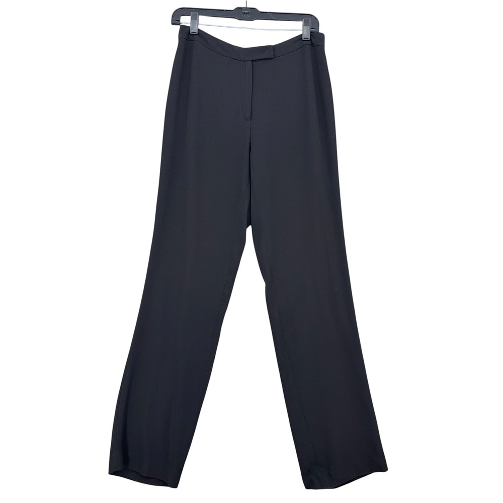 Tahari Dress Pants Women 6 Triacetate Polyester Black Straight Leg Professional
